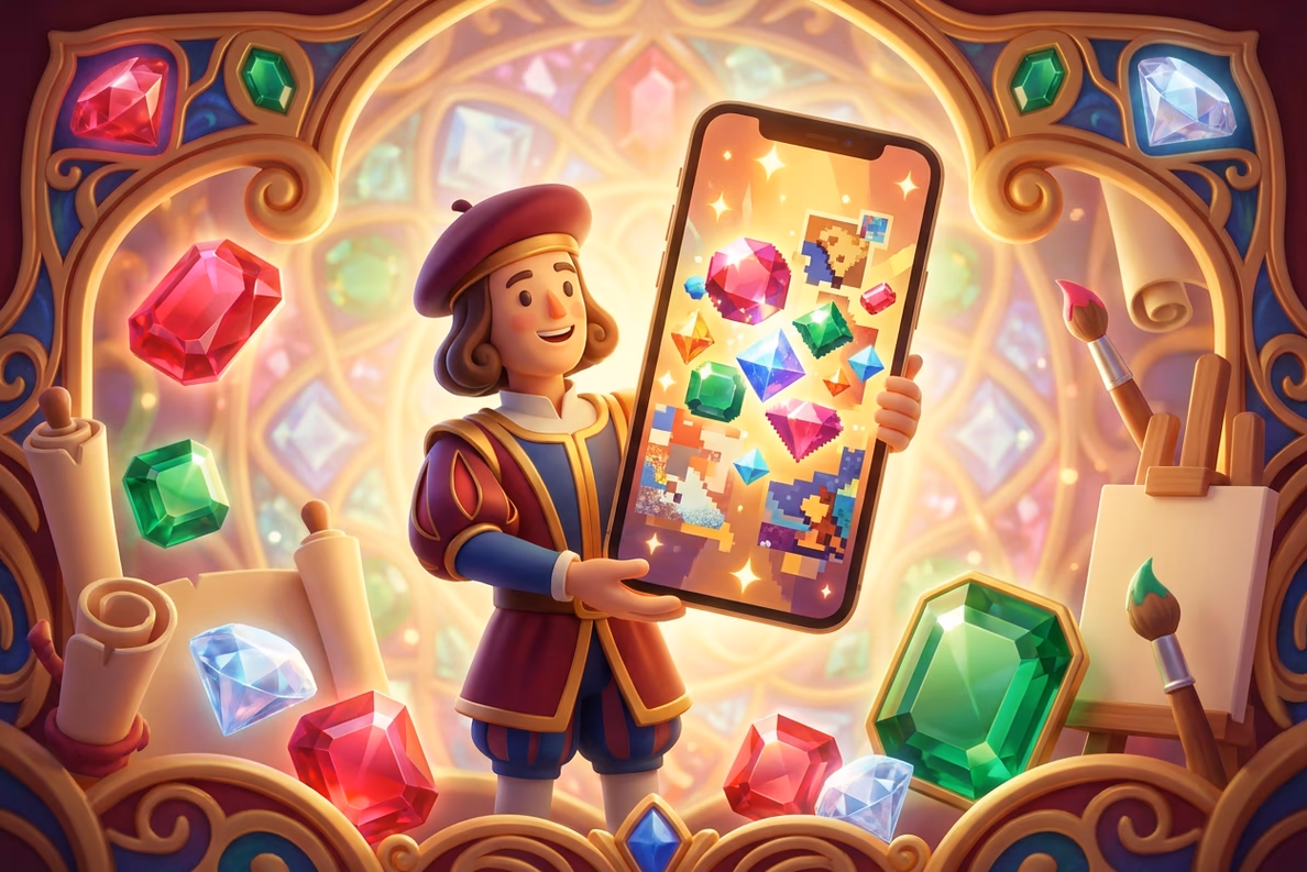 Da Vinci Diamonds in a mobile browser